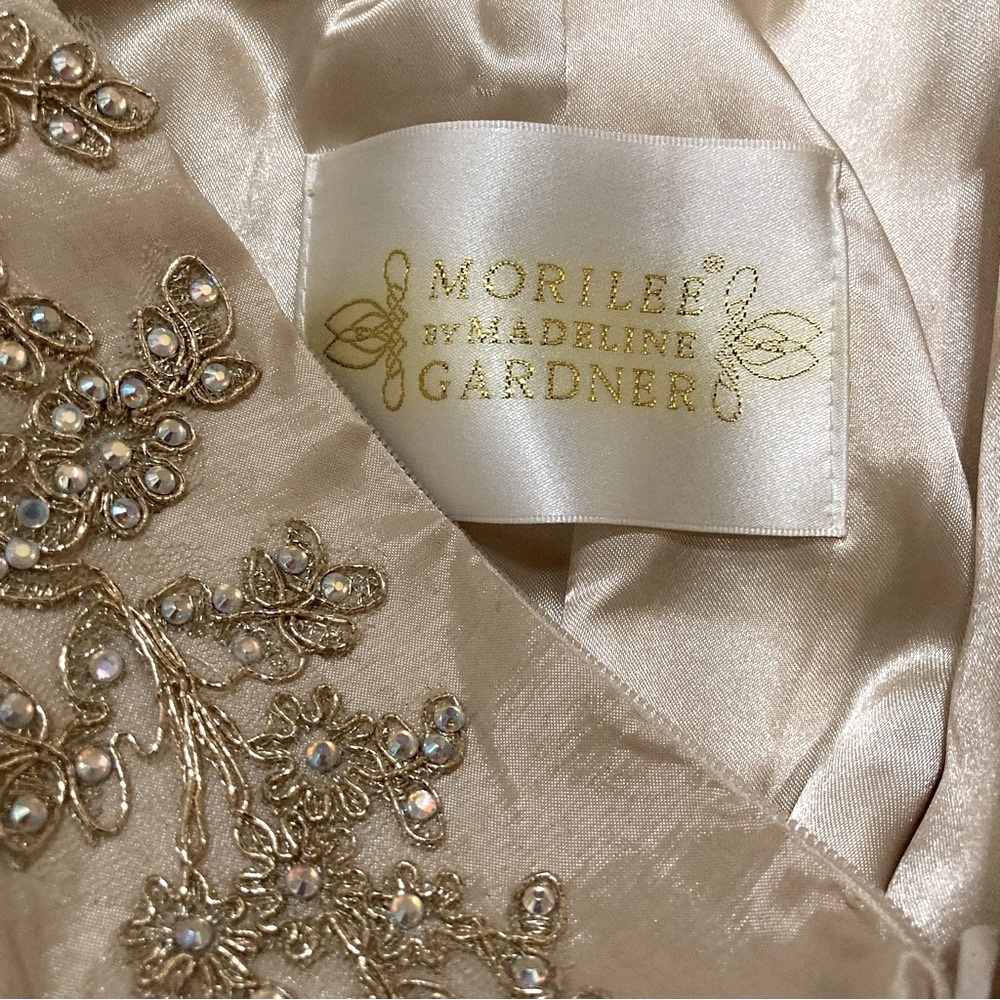 Champagne Sequined Gown Morilee By Madeline Gardner - Size 2 - Picture 8 of 16